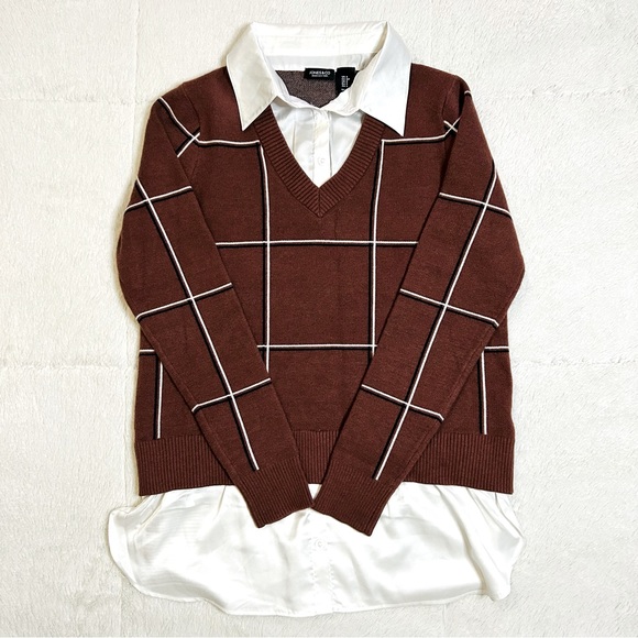 Jones New York Sweaters - Jones New York Women’s Collared Sweatshirt Top Layered Size S